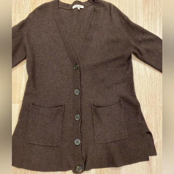Madewell Chocolate Brown Cardigan Women's Size Small - Picture 2 of 6